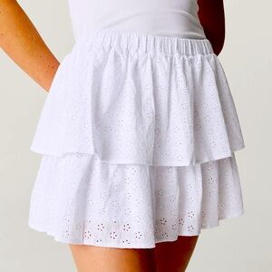 Elegant White Eyelet Skirt